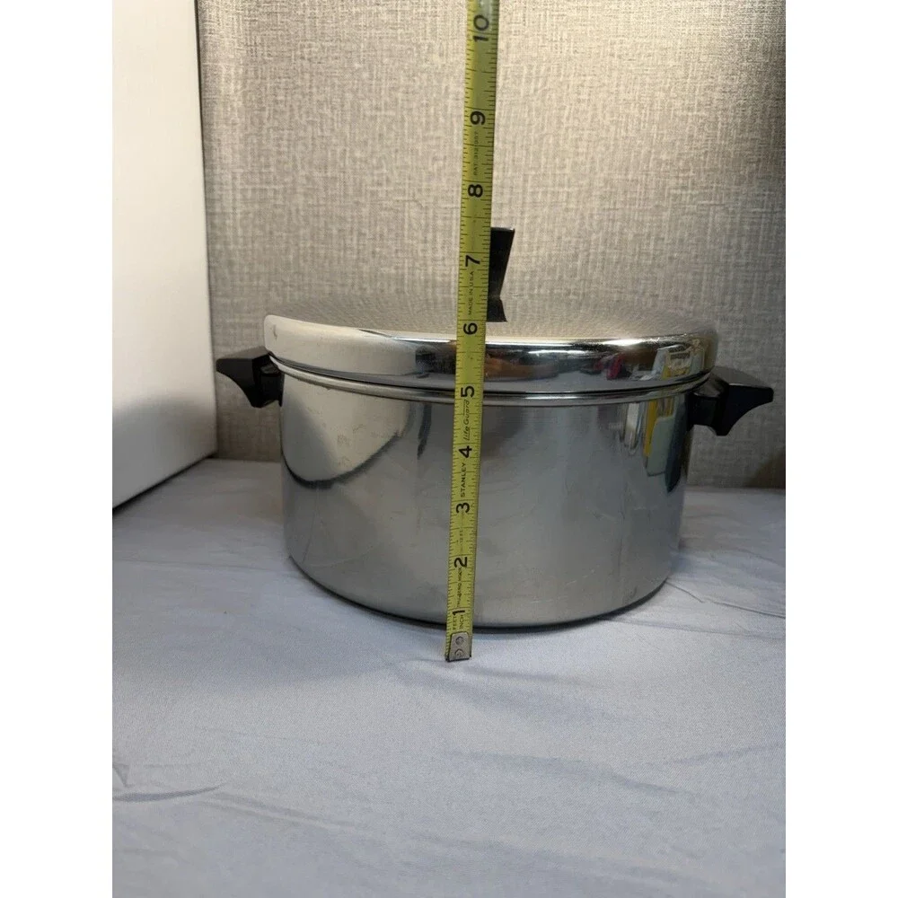 Revere Ware 1801 Tri-ply 6QT Quart 5.7L Stock Pot with Lid- Vintage